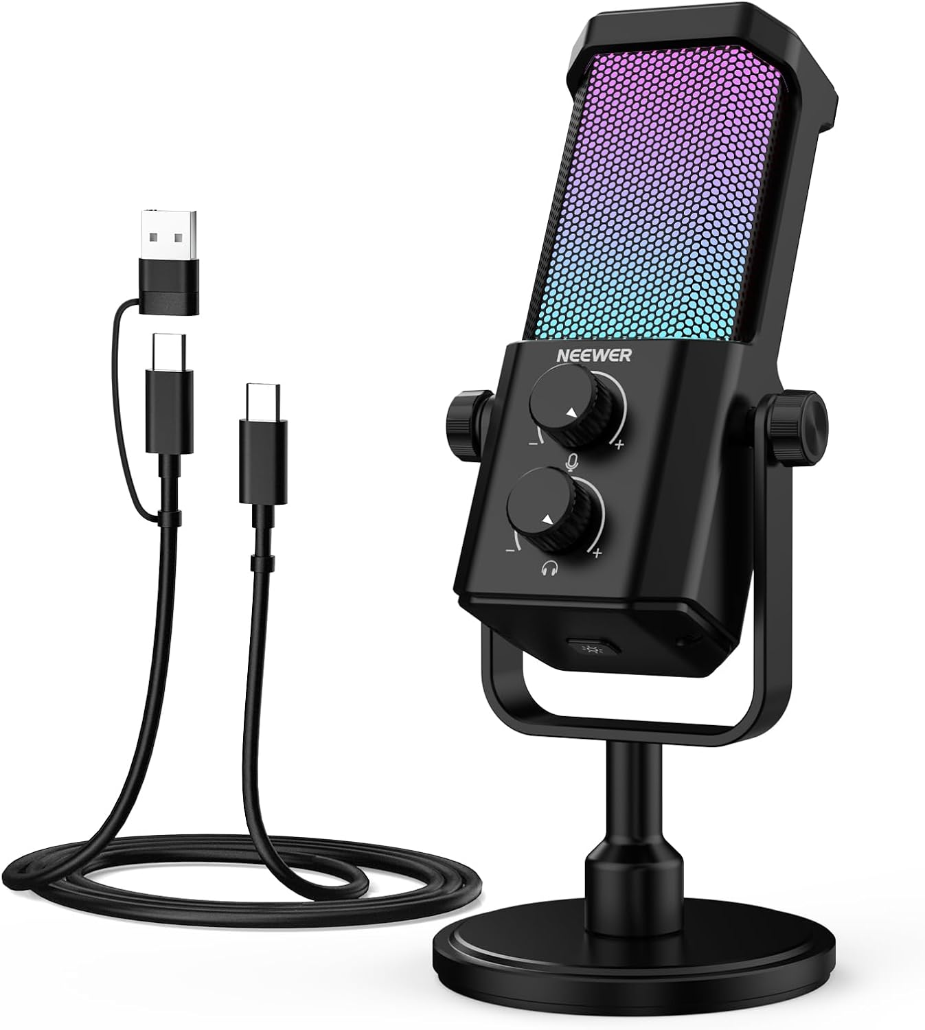 Microphone USB NEEWER UM01 avec annulation de bruit AI pour jeux et enregistrement — Micro USB