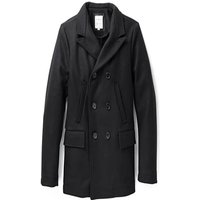 Manteau Peacoat en Laine Double Boutonnage pour Homme - Noir