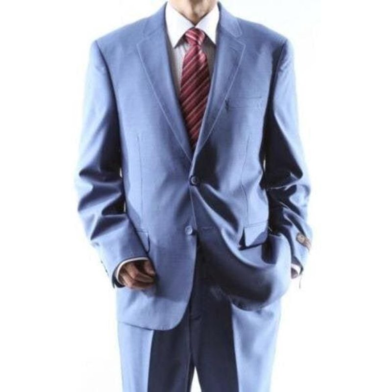 Alberto Nardoni Steel Blue Men's Wool Suit — Mens Suits & Blazers