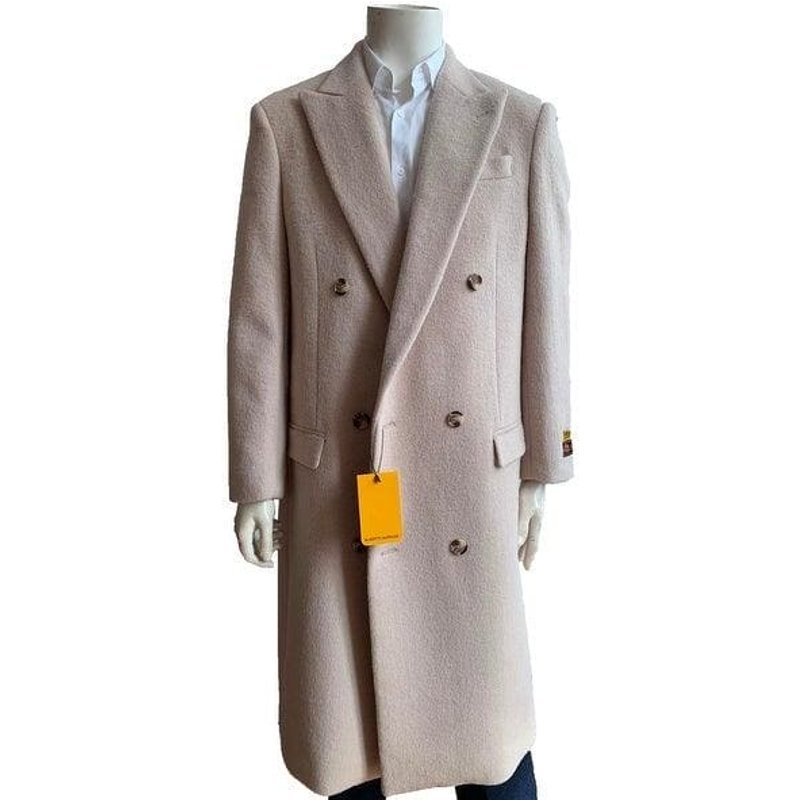 Manteau en Laine Double Boutonnage pour Hommes - Ivoy White — Veste d'hiver Hommes