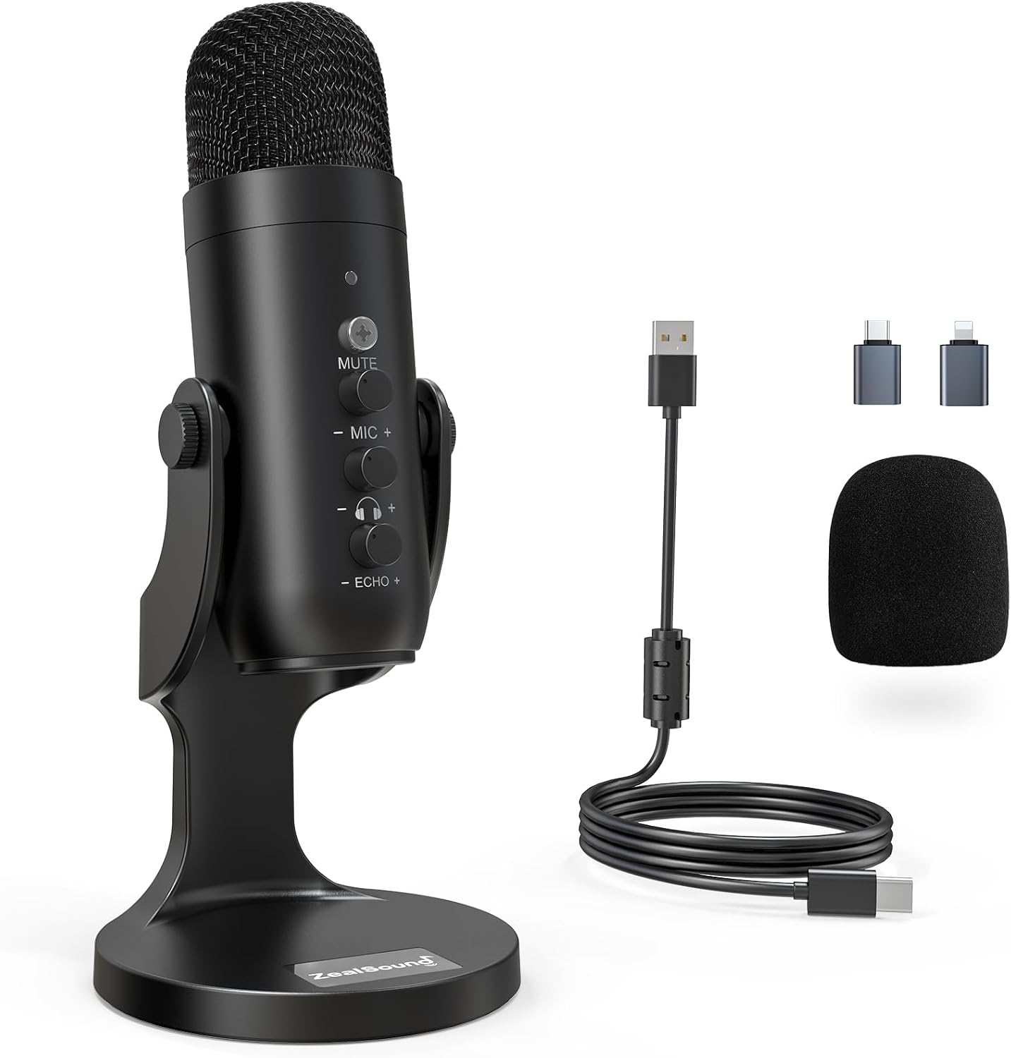 Microphone USB ZealSound pour Podcasting, Streaming et Création de Contenu — Micro USB