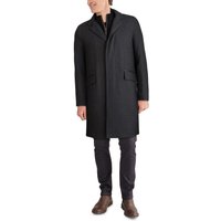 Manteau en Twill Ajustement Classique avec Finition en Cuir Synthétique