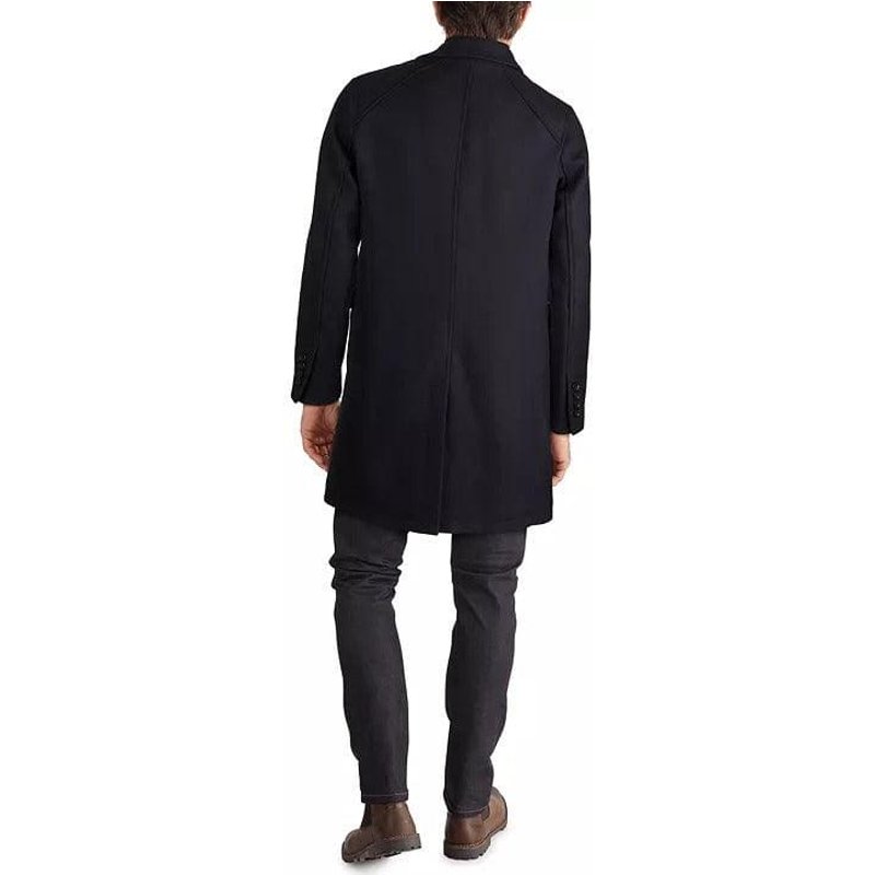 AlbertoNardoniStore Men's Classic-Fit Twill Topcoat - Navy — Winter Jacket Men