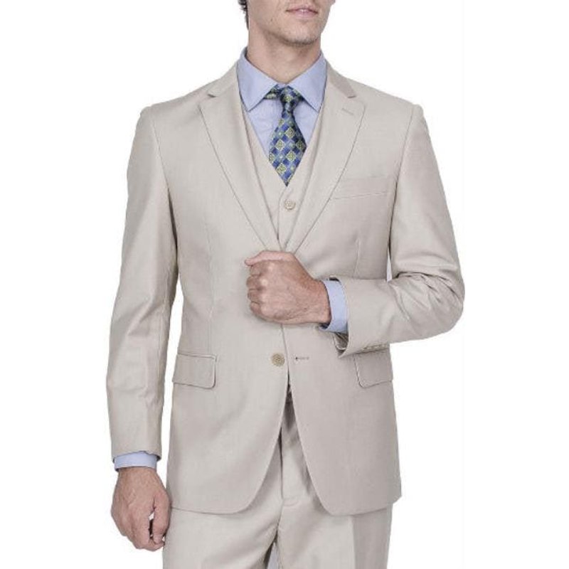 Slim Fit Prom Suit - Beige — Mens Suits & Blazers