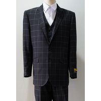 Slim Fit Prom Suits - Tailored Black and Plaid — Mens Suits & Blazers