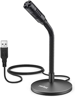 FIFINE Mini Gooseneck USB Microphone for Desktop Recording