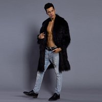 Manteau en fausse fourrure noir pour homme — Accessoires de mode
