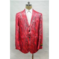 Alberto Nardoni Men's Snakeskin Blazer in Red — Mens Suits & Blazers