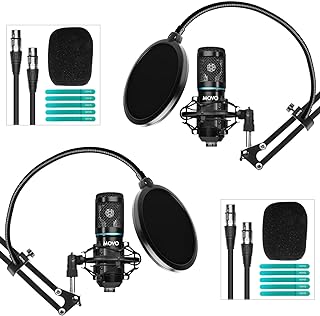 Movo PodPak2A 2-Pack Universal Cardioid Condenser Microphone Kit — Usb Microphone