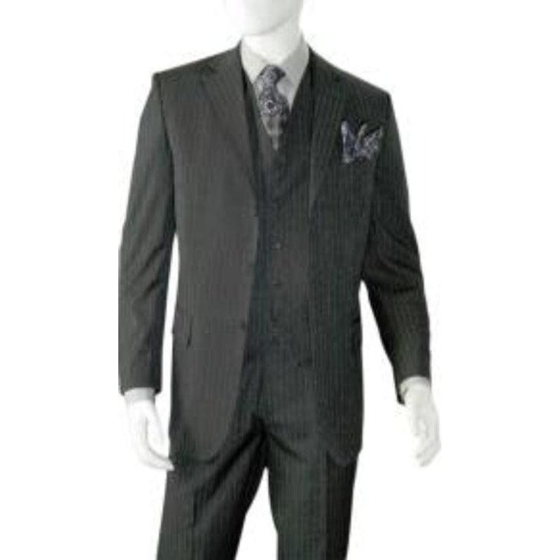Veste à Rayures Noires pour Hommes Costauds d'Alberto Nardoni — Costumes et vestons pour hommes