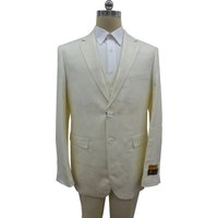 Alberto Nardoni Men's White Linen Suit with Matching Vest — Mens Suits & Blazers