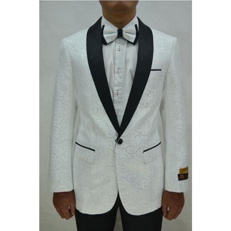 Prom Tuxedo For Men - Vegas White/ Black
