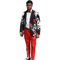 Blazer Floral Noir, Blanc et Rouge - Flower Sport