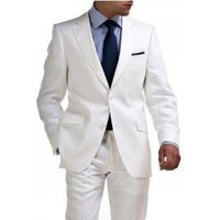 Costume Blanc en Lin pour Garçons avec Coupe Moderne et Veste en Velours