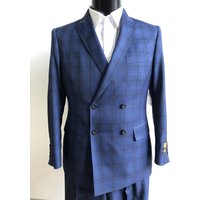 Costume à carreaux indigo pour hommes d'Alberto Nardoni Store — Costumes et vestons pour hommes