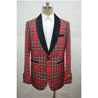 Men's Tartan Red Dinner Jacket