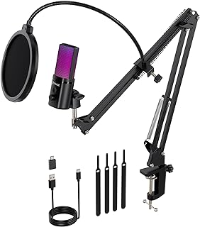 FDUCE M160+ USB Gaming Microphone Kit for PC with Monitor Jack — Usb Microphone
