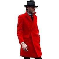 Trench rouge pour hommes avec fermeture à 3 boutons — Veste d'hiver Hommes