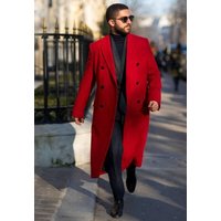 Pardessus rouge pour hommes par AlbertoNardoniStore — Veste d'hiver Hommes