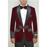 Alberto Nardoni Costume rouge foncé coupe slim homme — Costumes et vestons pour hommes
