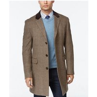 Alberto Nardoni Men's Plaid Overcoat with Velvet Collar — Fashion Accessories