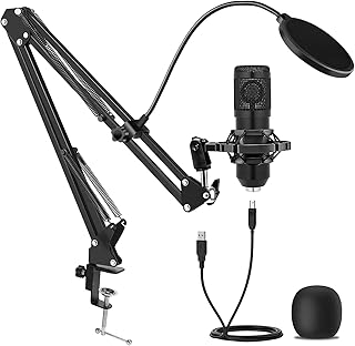 Kit de microphone à condensateur USB avec bras articulé et support anti-choc — Micro USB