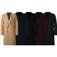 Men's Full Length Overcoat - Red - AlbertoNardoniStore — Winter Jacket Men