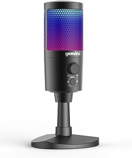 Gemini Sound GSM100USB USB Condenser Microphone with RGB LED Lights