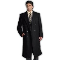 Men's Double Breasted Wool Overcoat in Black — Winter Jacket Men