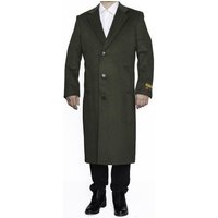 AlbertoNardoniStore Men's Wool Trench Coat - Olive Overcoat — Winter Jacket Men