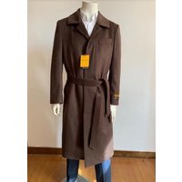 Manteau Trench en Laine pour Hommes - Manteau Brun Foncé