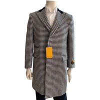 Alberto Nardoni Men's Wool Trench Coat - Grey Check — Winter Jacket Men