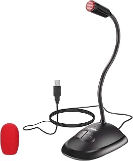 USB Computer Microphone, Plug&Play Cardioid Condenser Mic for PC