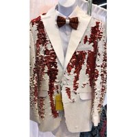 Blazer Rouge à Sequins pour Hommes