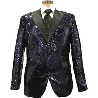 Blazer à paillettes bleu pour hommes