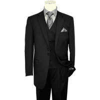 Black Dallas Double Breasted Men's Suit with Notch Lapel — Fashion Accessories
