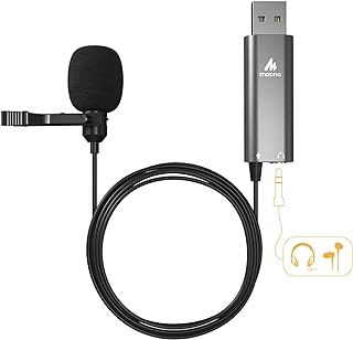 MAONO USB Lavalier Microphone with Headphones Jack, AU-UL20