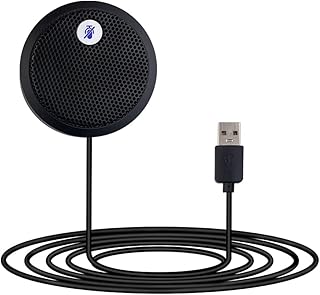 USB Conference Microphone with Mute Button and LED Indicator