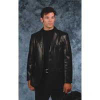 Hommes Blazer en cuir noir — Costumes et vestons pour hommes