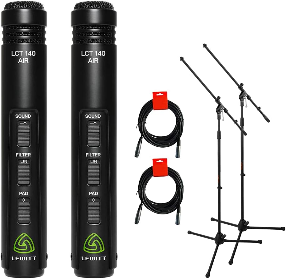 Lewitt LCT 140 AIR Stereo Pair Small-Diaphragm Microphone Bundle — Usb Microphone