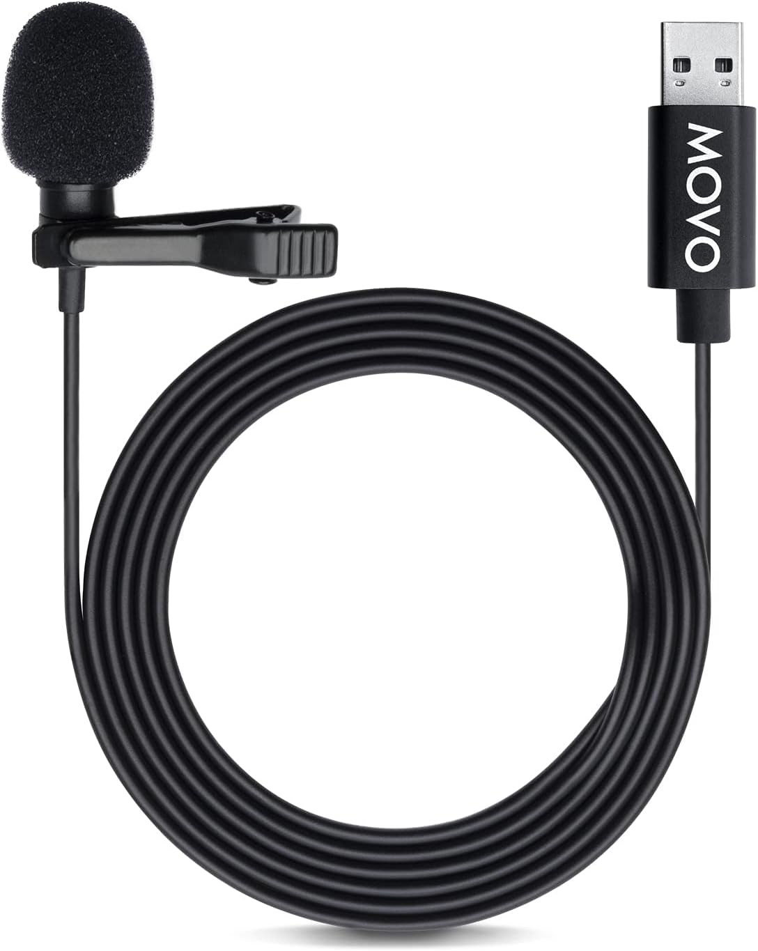 Movo M1 Microphone Lavalier USB Clip-on Omnidirectionnel pour PC et Mac — Micro USB