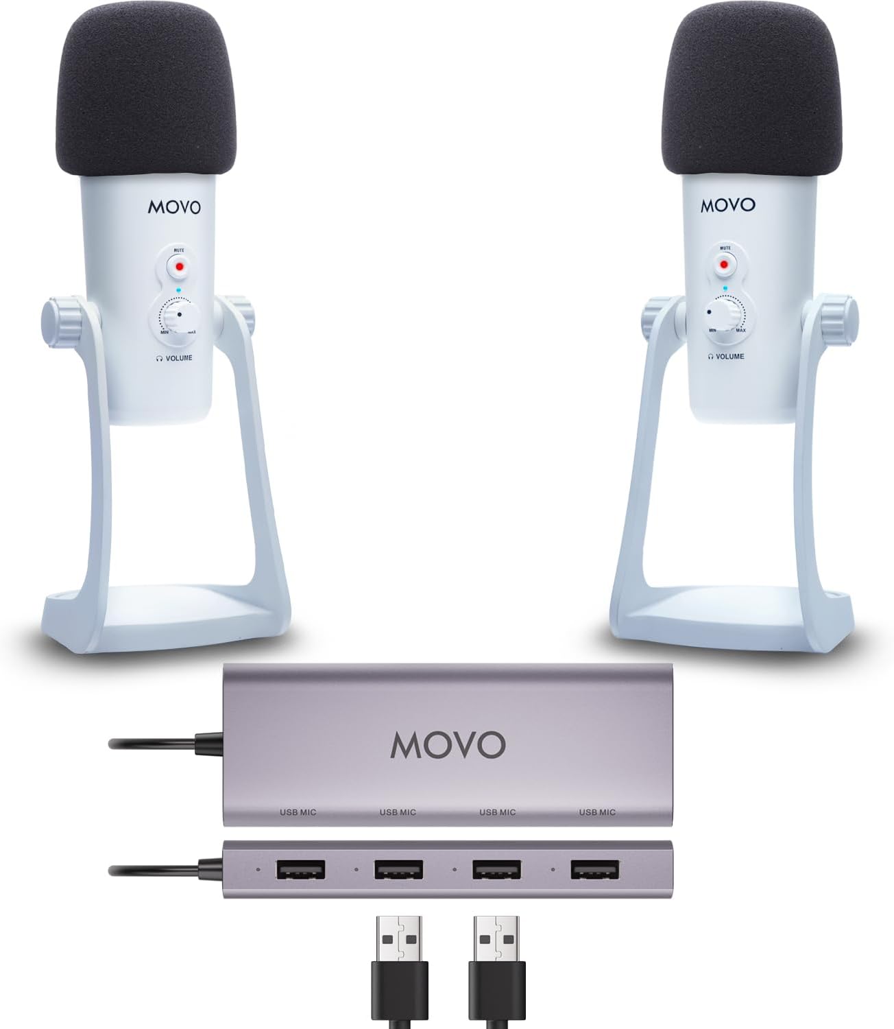 Movo USB Podcast Equipment Bundle with 2 UM700 Microphones — Usb Microphone