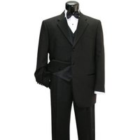 AlbertoNardoniStore Men's Tuxedo 3BV-Notch Black Wool Pattern — Fashion Accessories