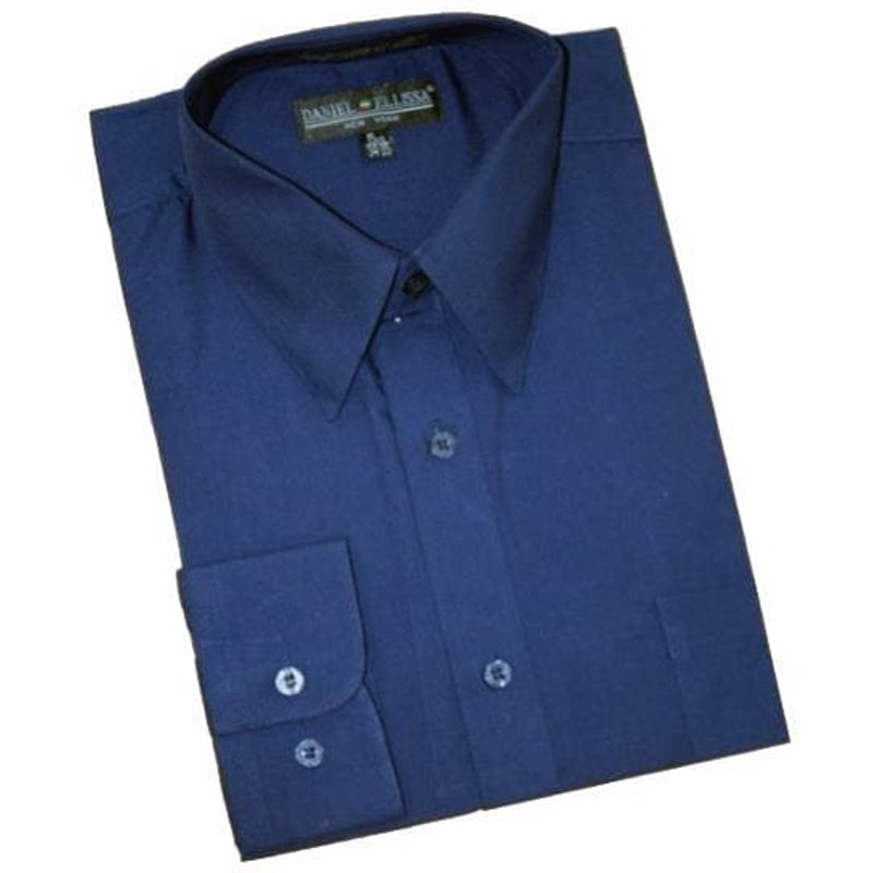 Alberto Nardoni Men's Navy Dress Shirt - Wholesale 10 Minimum — Mens Dress Shirts