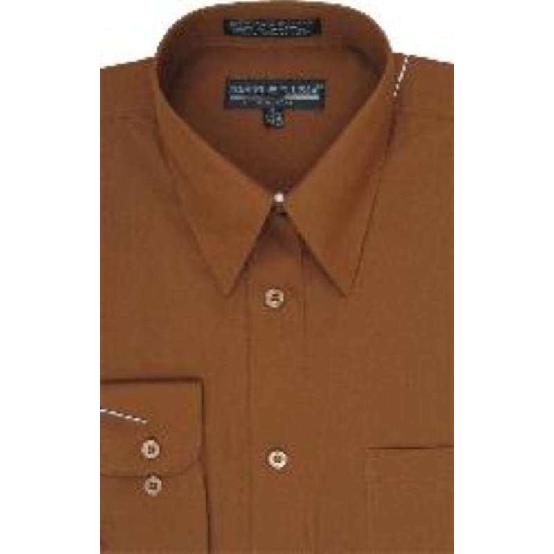 Men's Brown Dress Shirt - Wholesale 10 Shirts Minimum — Mens Dress Shirts