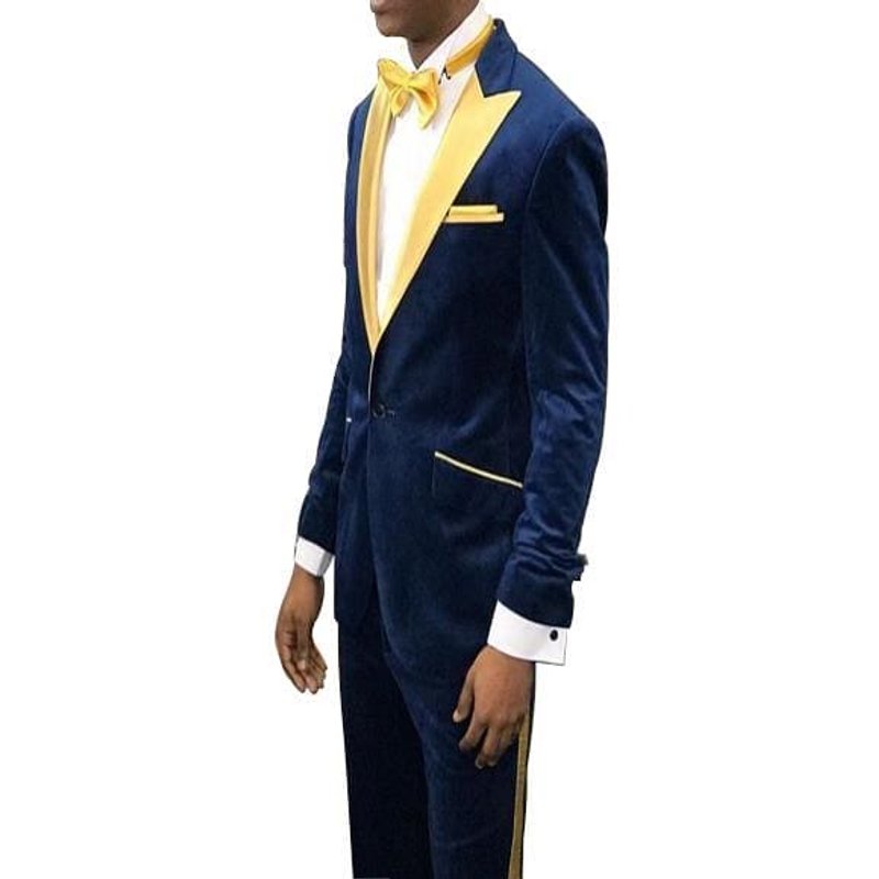 Tuxedo Bleu Marine et Or pour Hommes — Costumes et vestons pour hommes