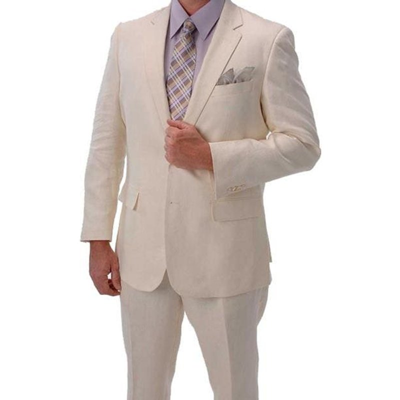 Alberto Nardoni Men's Ivory Linen Suit — Mens Suits & Blazers