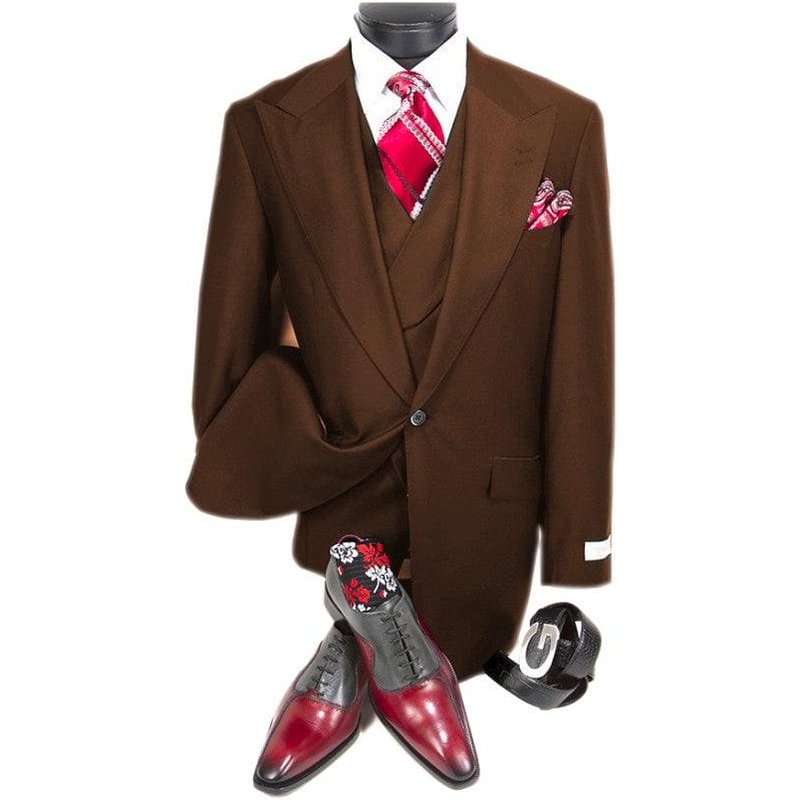 Alberto Nardoni Men's Urban Suit - 100% Wool Double Breasted — Mens Suits & Blazers