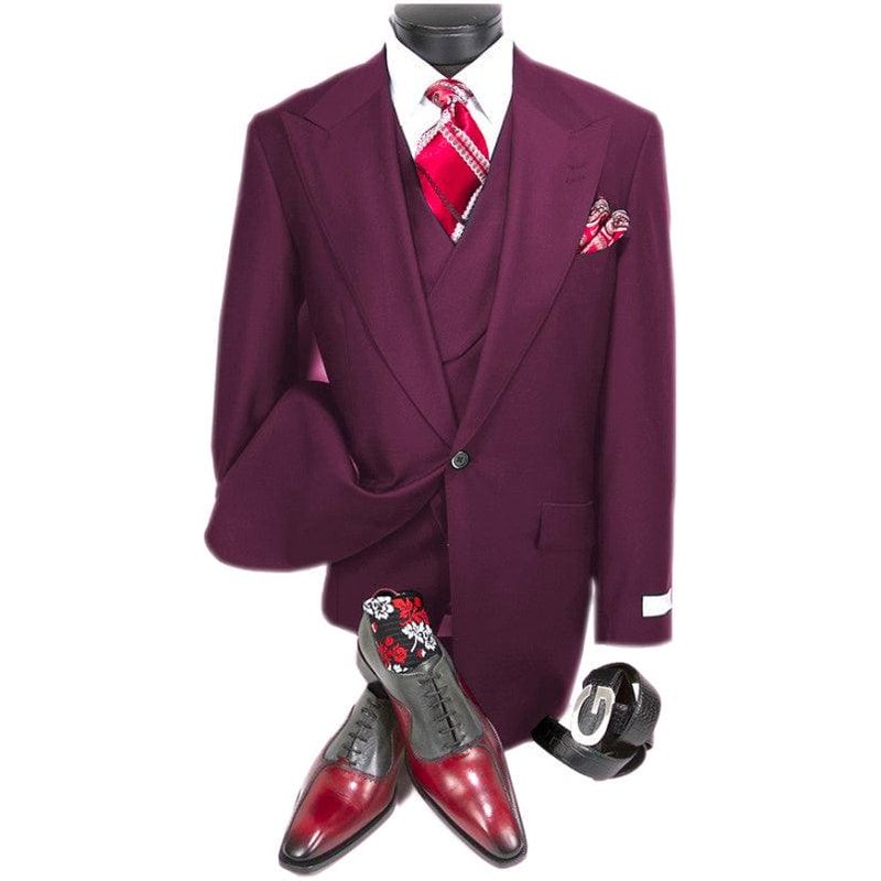 Alberto Nardoni Men's Urban Suit - 100% Wool Double Breasted — Mens Suits & Blazers