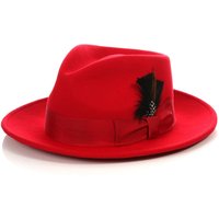 Chapeau Fedora pour Hommes en Rouge